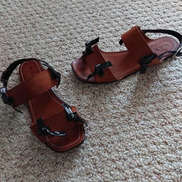 Marni Amber Brown + carbone Sandals size 38 - Picture 4 of 12